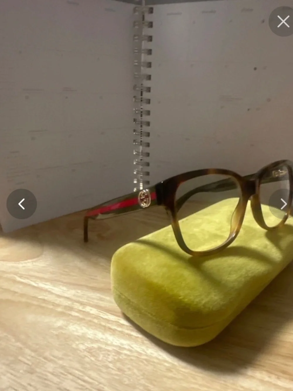Authentic. Gucci Gg00380 Havana square eye glasses frame with velvet case